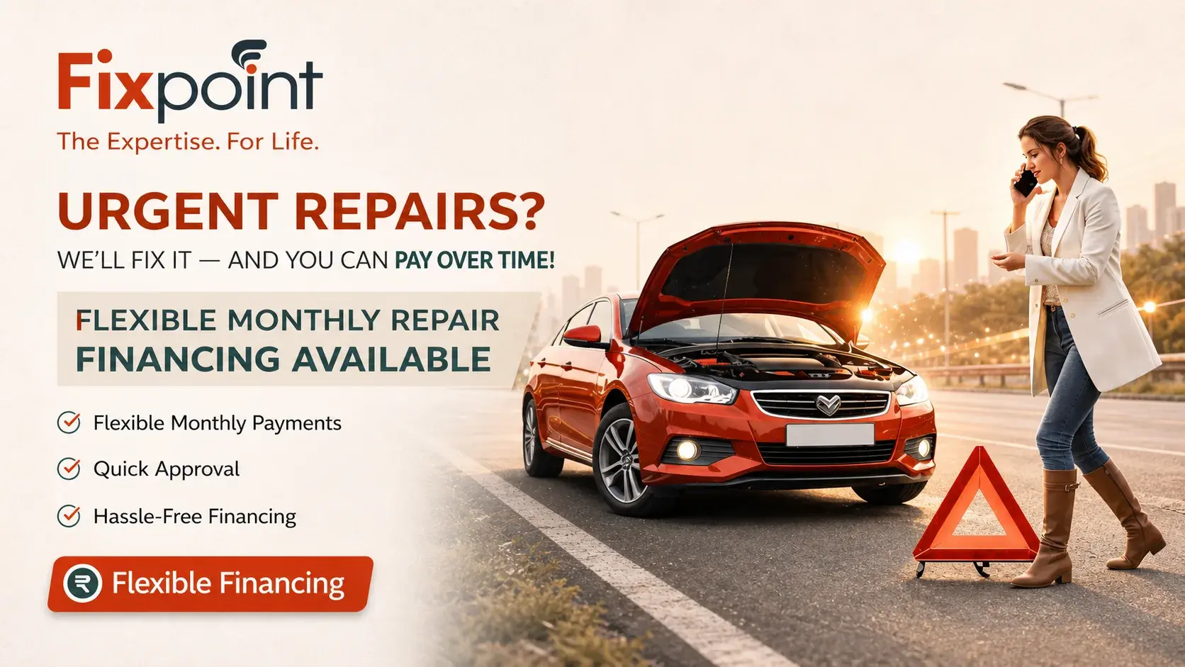 Flexible monthly repair financing at Fixpoint — fix it now, pay over time